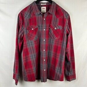 Levi’s standard fit snap button western cowboy shirt size XL Rodeo